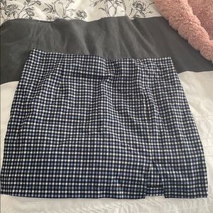 Blue plaid skirt